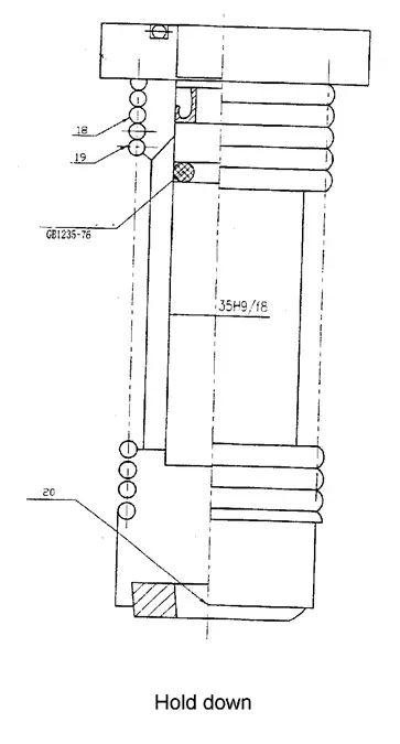 shearing machine hold down cylinder