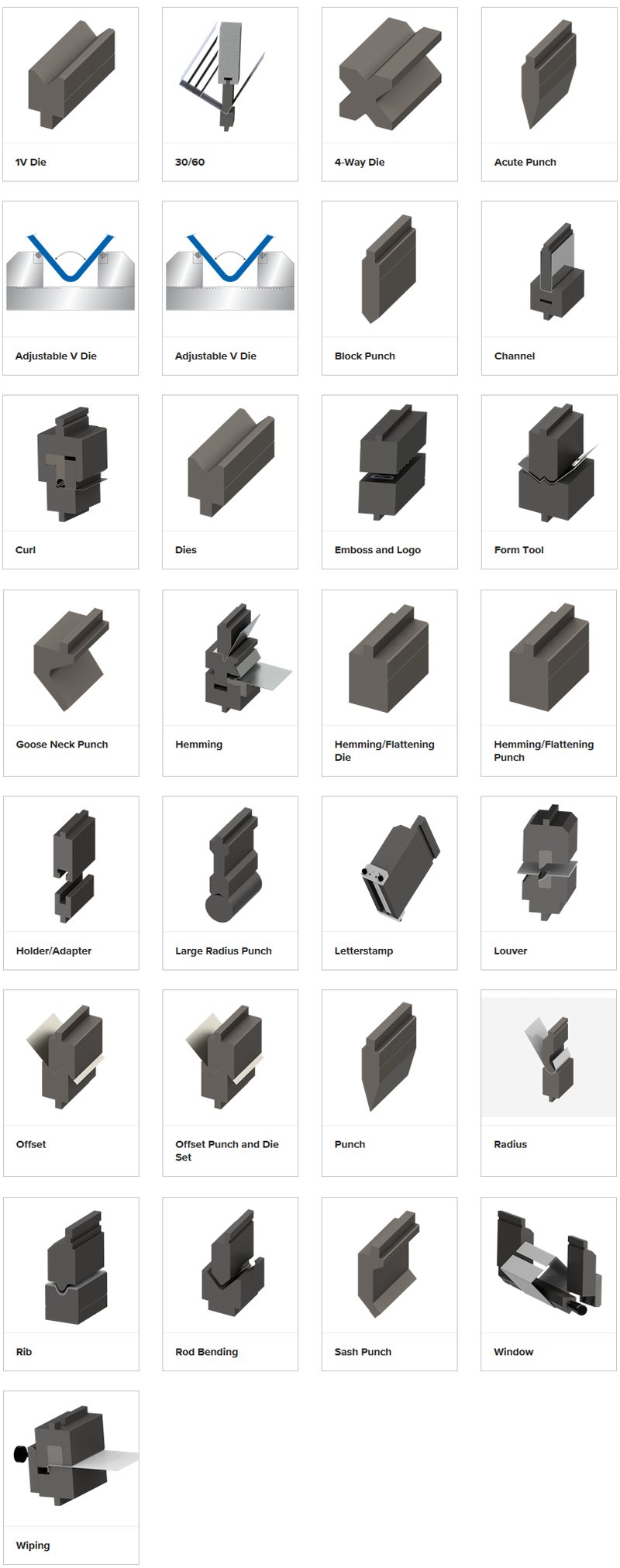 press brake toolings