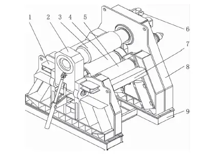 Estructura de la máquina curvadora de chapas de cuatro rodillos