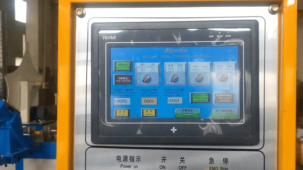 PLC control of spiral duct machine