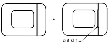 Cut hole or line along the bend line