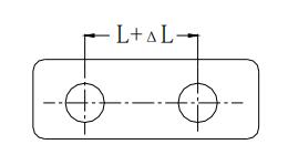 Figure 1-14 Tolerance of the center distance of the hole of the blanking parts