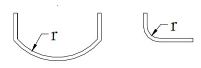 Figure 1-23 The arc of the sheet metal is too large