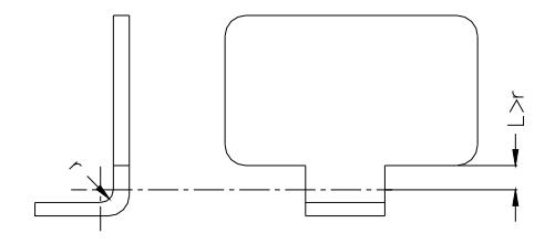 Figura 1-37 La zona de flexión debe evitar la ubicación del cambio brusco de la pieza