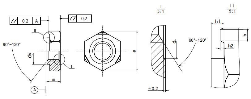 Figure 1-47 Welding hex nut structure type