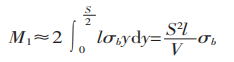 bending moment on the section of the deformation zone