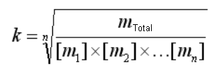 Amplification factor k