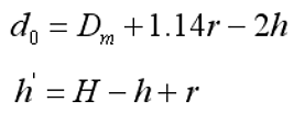 Calcular el diámetro de prepunzonado y la altura de embutición antes del rebordeado del orificio