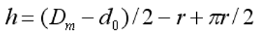 Calculate the hole-flanging height h that can be reached after the pre-drawing