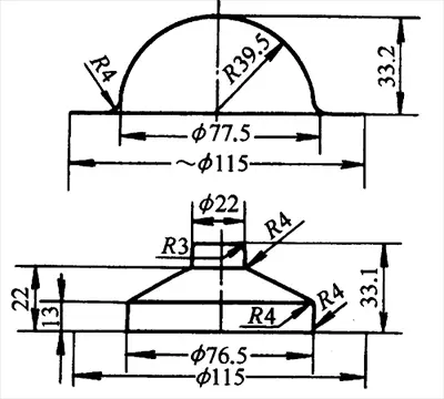 Drawing method of shallow stepped piece