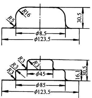 Drawing method of shallow stepped piece