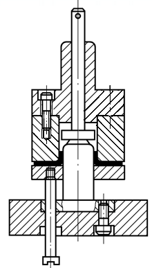 Inverted hole-flanging mold