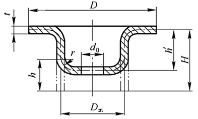 Process calculation of drawing the bottom hole first and then flanging the hole