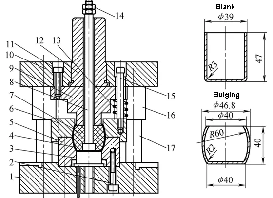 Rubber bulging mold