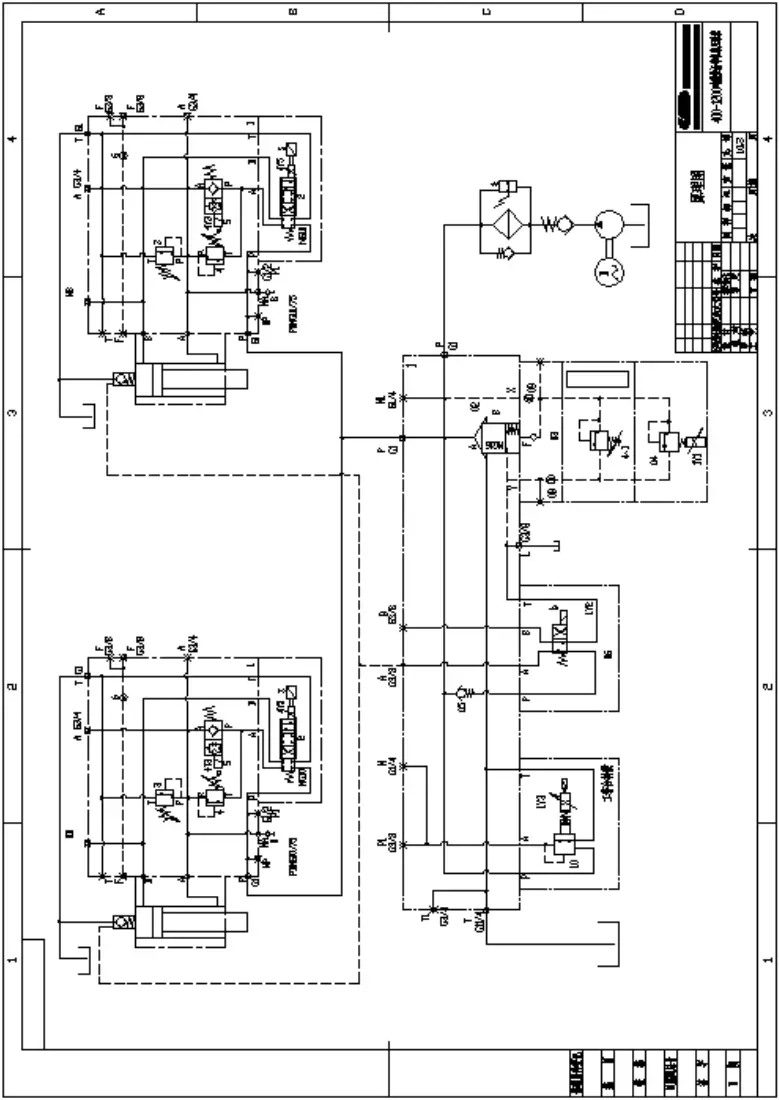 Diagrama esquemático del sistema hidráulico de la servoprensa electrohidráulica (400-1200 toneladas)