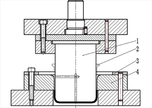 Simple drawing die for the first time without blank holder