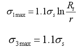 Variation of σ1max and σ3max during deep drawing