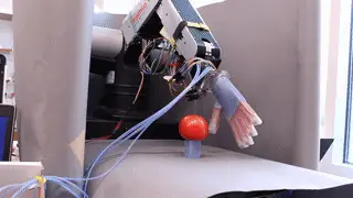 Haptischer Roboter Gentle Bot greift nach Tomaten