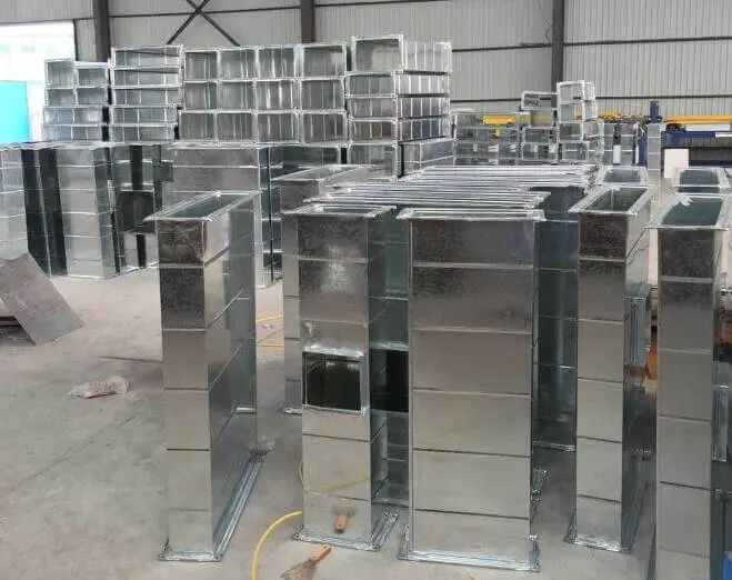 Production process of metal air duct