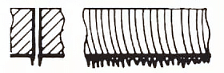 Both sides have long irregular filamentous burrs, which are difficult to remove