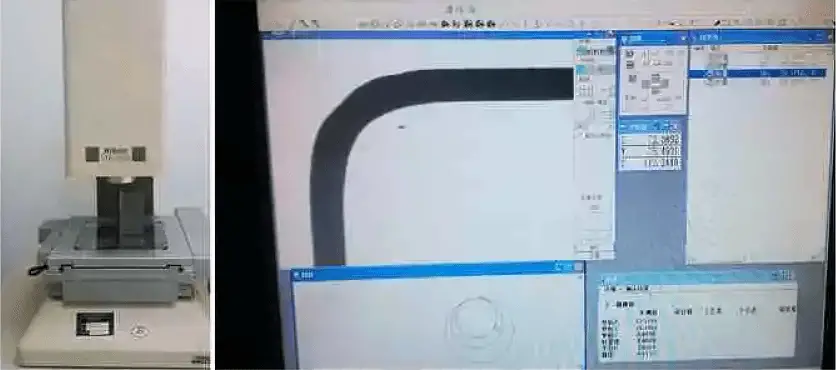 Optical measuring instrument and bending R-angle measurement