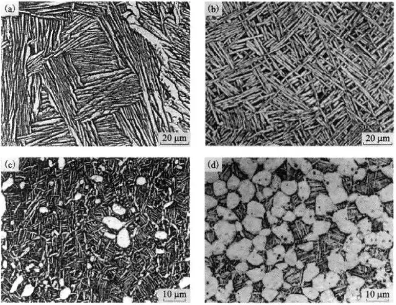 características morfológicas típicas de los distintos tipos de aleaciones de titanio
