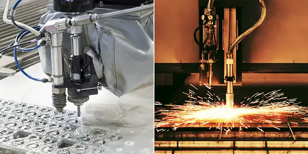 Water jet vs flame cutting