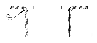 safe distance between the drawing hole and the bending edge