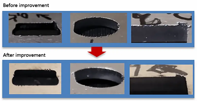 Effect of machining gas flow on burr