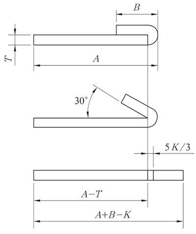 Schematische Darstellung des umgekehrten Faltens und Abflachens