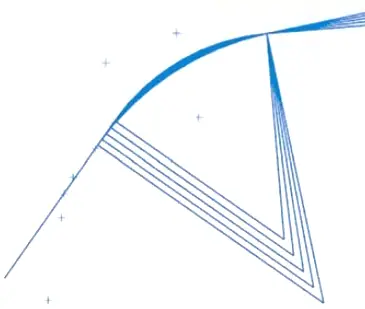 difference of arc radius of arc-shaped pre-folding blade