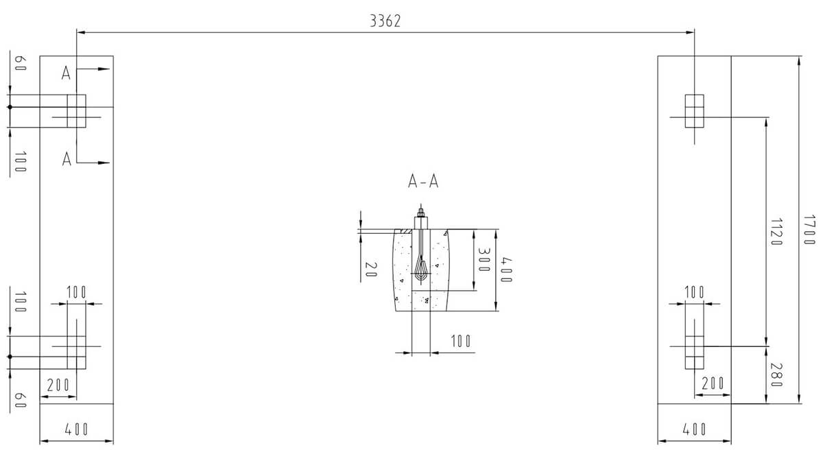 guillotine shear foundation diagram