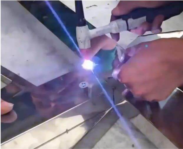 Conventional argon arc welding operation