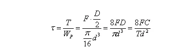 Stress calculation formula of spring