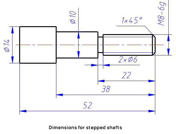 Mark the dimensions according to the processing sequence