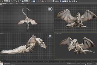 dragon on 3d modeling software