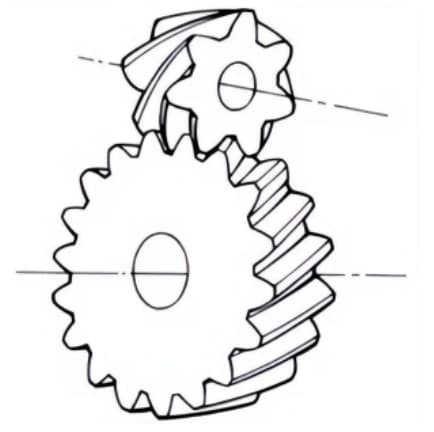 Helical Gear and Worm Gear Pair