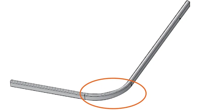 Figura 4 Retroceso elástico tras el curvado del tubo
